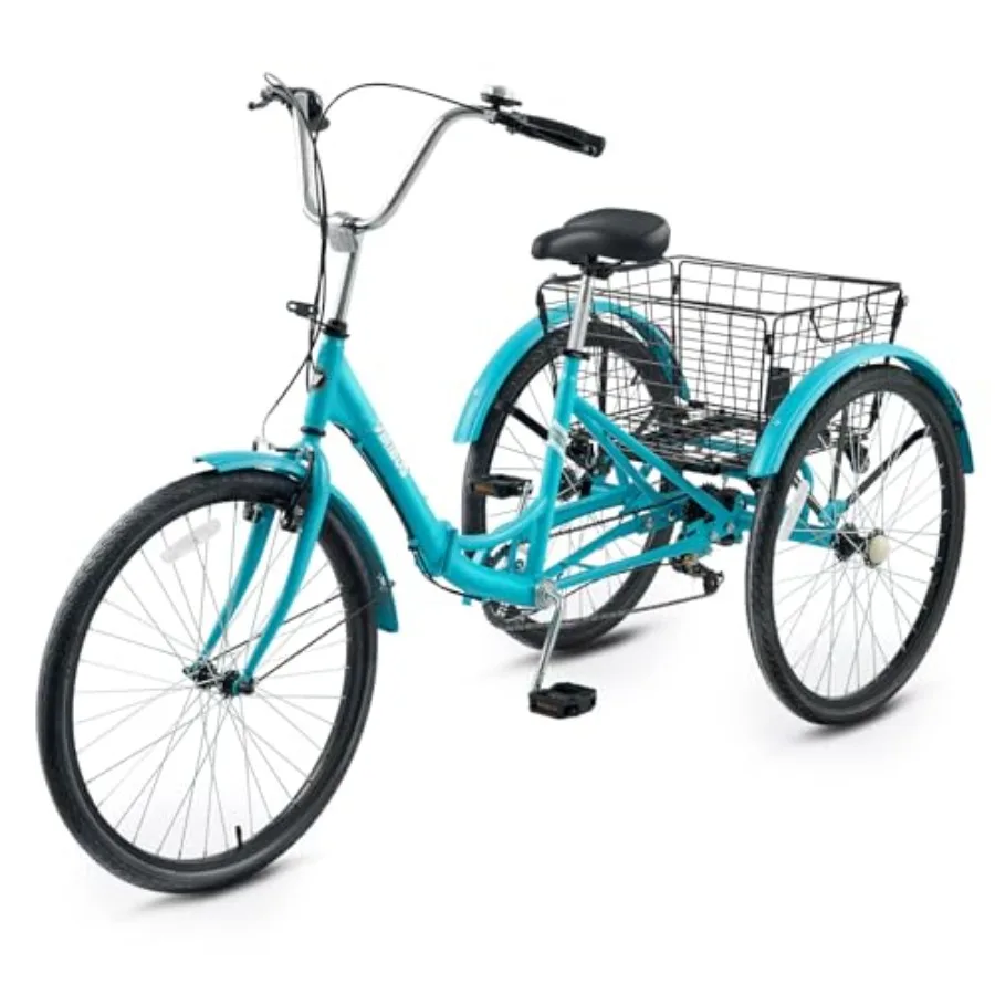 

Folding Tricycle for Adults 7 Speed Foldable Adult Tricycle with Removable Wheeled Basket Folding 3 Wheel Bikes for Women Men S