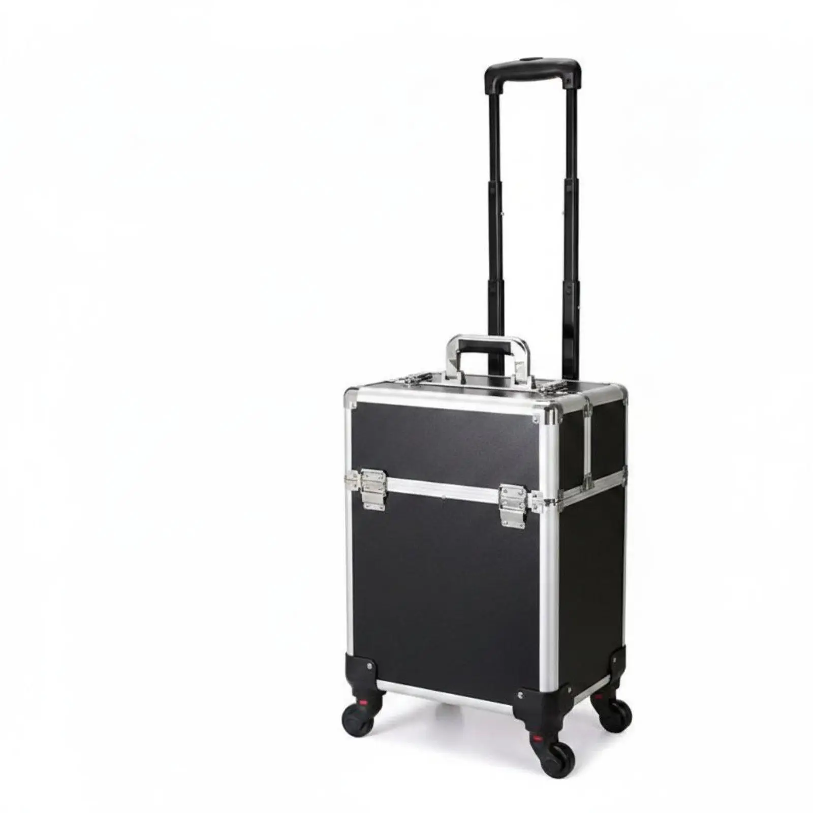 Large Capacity Makeup Box with Wheels Secure Beauty Storage for Hair Stylist Salon and Travel