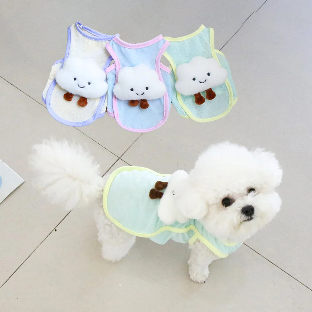 Pet verão legal colete nuvem decoração roupas respirável resfriamento roupas para cães