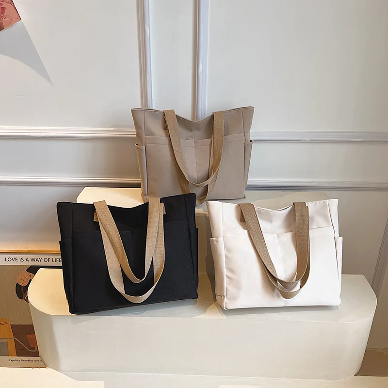 

Japanese Style Canvas Tote Bag for Women Commuting Large Capacity Handbag Shoulder Bag for College Students Books School Bags