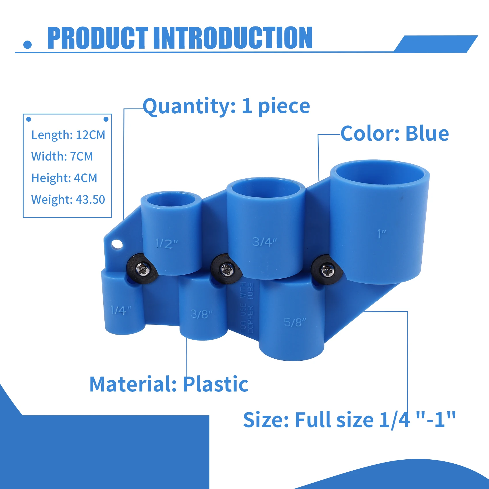 MDAQZ Strumento per tubi di sbavatura e misuratore di profondità a grandezza naturale da 1/4 di pollice-1 pollice per tubi in rame, CPVC, PEX, PE-RT, HDPE