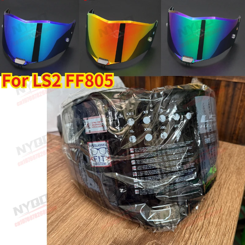 

For LS2 FF805 Thunder Visor Shield + Anti-Fog Stickers, UV Protected Electroplated Face Shield, Replacement Helmet Accessories