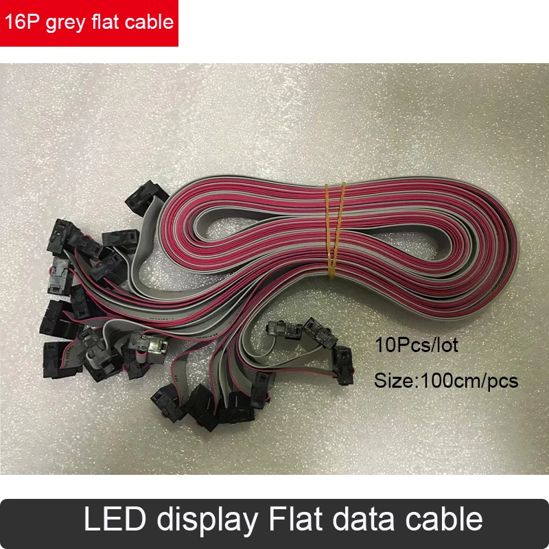 

10Pcs 16Pin Flat Date Cable 50cm/100cm Length Signal Cable Connection Module and Control Card Use for Indoor&Outdoor LED Module