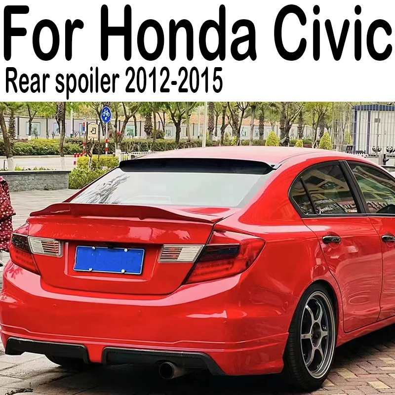 For Honda Civic 9TH Gen 2012 2013 2014 2015 Automotive Accessories FRP Carbon Fiber R-shaped Rear Spoiler