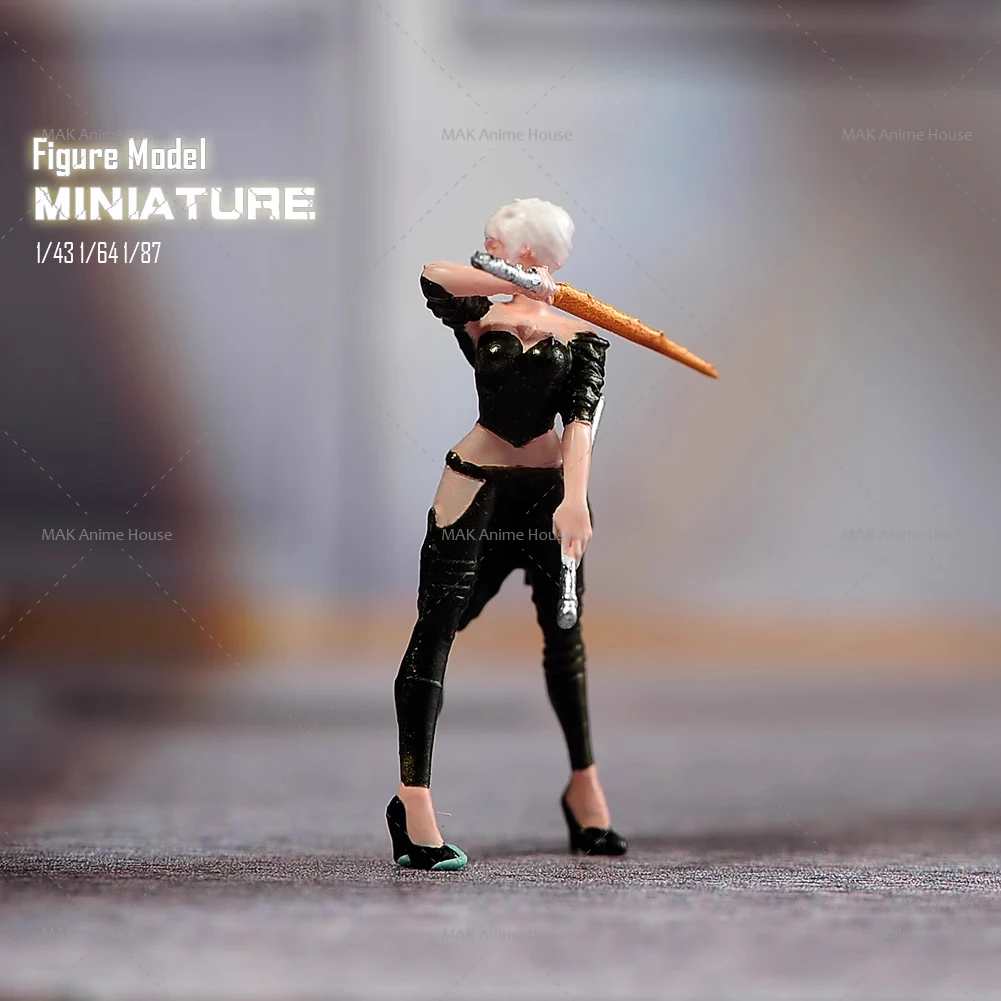 

Miniatures 1/87 1/64 1/43 Anime Character Female Spy Assassin Doll Model Unpainted Creative Home Scene decoration Car Toys