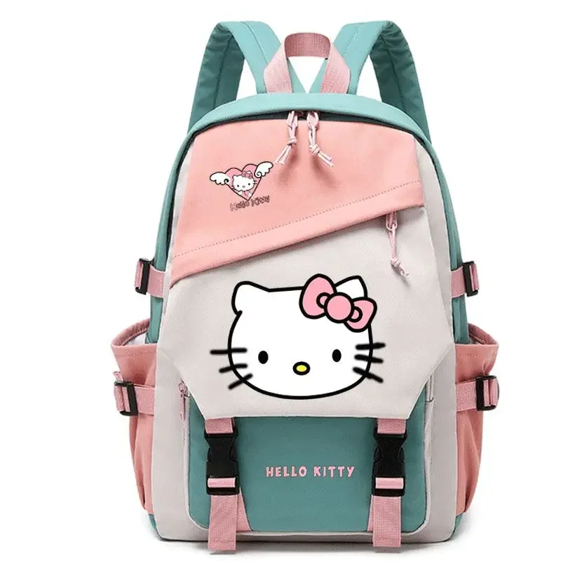 MINISO Plecak Hello Kitty o dużej pojemności Trend w modzie Luksusowa marka Kawaii Tornister Wodoodporna tkanina nylonowa dla dziewczynki Studentka