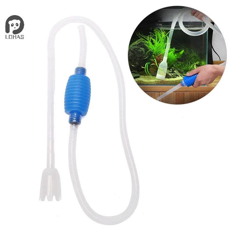 Aquarium Gravel Cleaner Vacuum Handheld Siphon Pump With Filter Nozzle Fish Tank