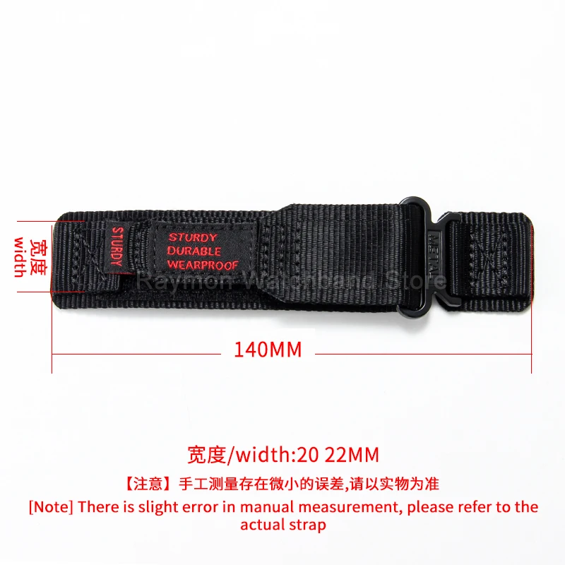For OPPO Watch Nylon Watchband 20 22mm Black Gray Army Green Dark Blue Orange Letter-Style Velcro Light Weight Fashionable