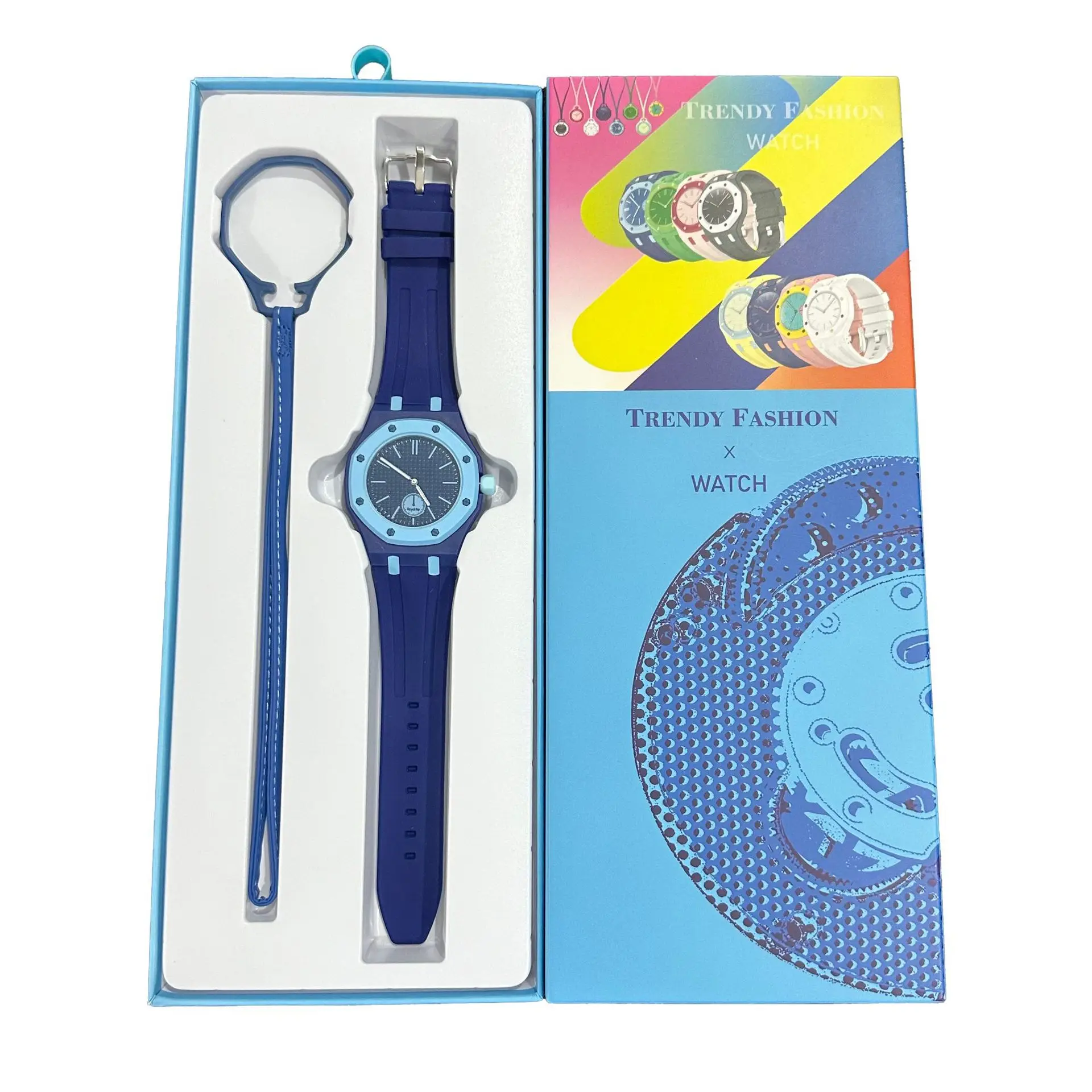 2PCS Set New Men Silicone Quartz Watch Women Hanging Necklace Watches Students Sport Pocket Watches Change Pocket Wacth Gifts view 2