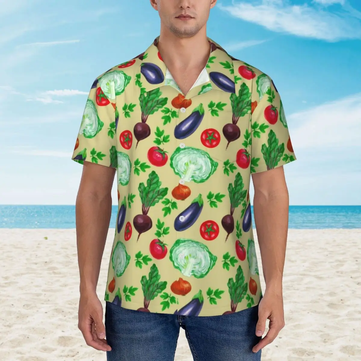 

Vegetarian Beach Shirt Man World Health Day Casual Shirts Hawaiian Short Sleeve Graphic Retro Y2K Oversize Blouses Birthday Gift