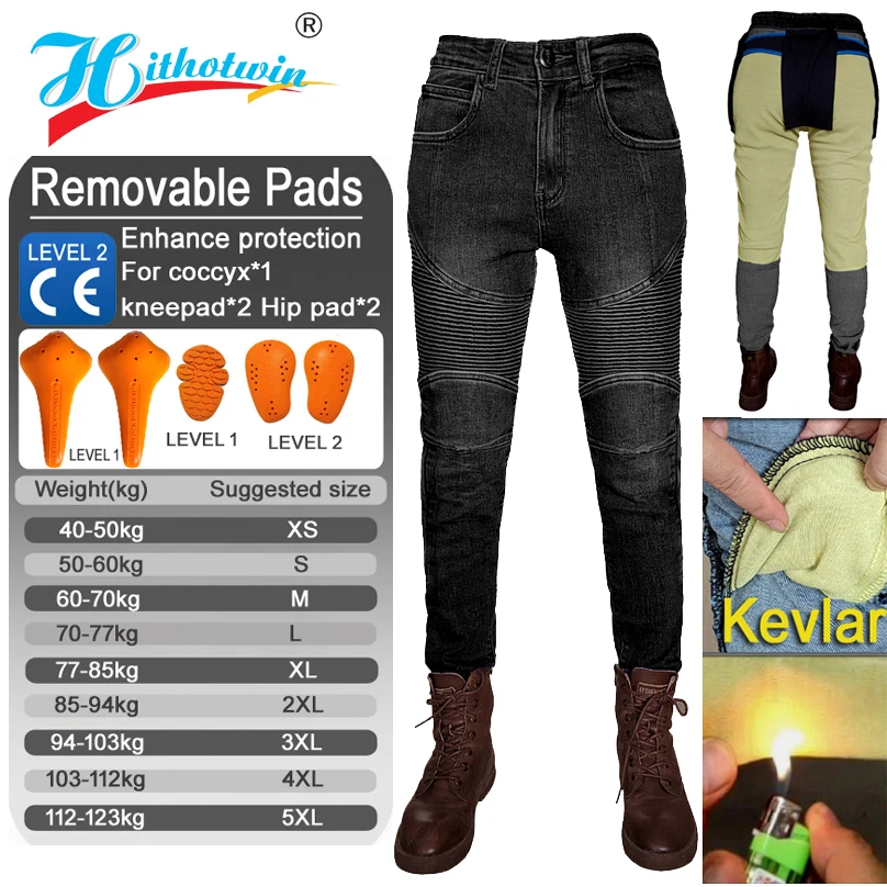 

Women Kevlar Motorcycle Jeans women Protective Riding Pants Motorbike Trousers Touring Gear Black Moto Anti fall jeans