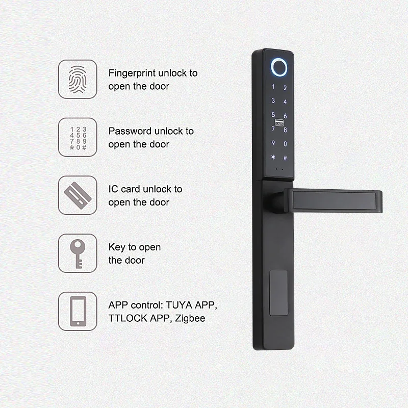 Serrure électrique pour porte en verre, panneau mince, porte marketen bois, empreinte digitale, mot de passe, serrure intelligente numérique avec application