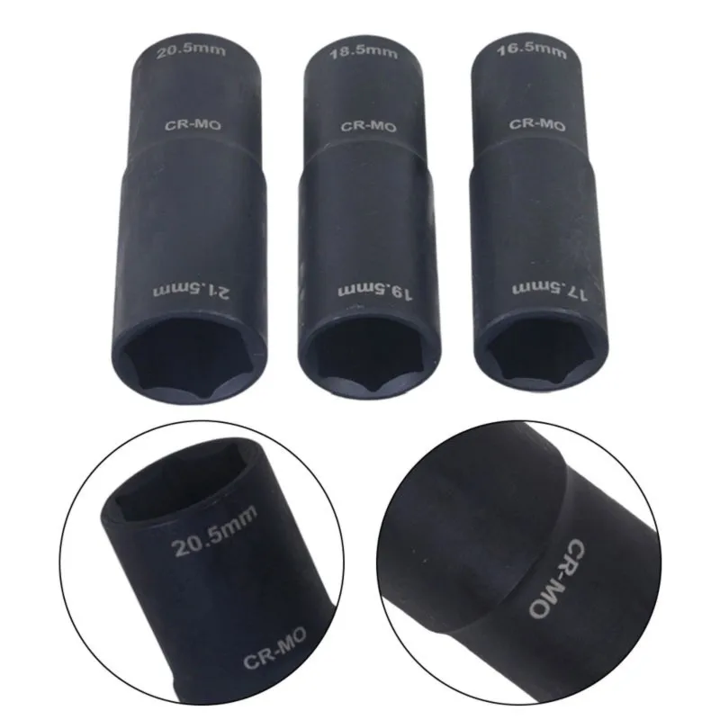 Super Sale Car Wheel Nut Removal Flip Socket Set 1/2-Inch Drive 8.5 X 19.5mm,20.5 X 21.5mm,17.5 X 16.5mm Wheel Nut Removal Tool