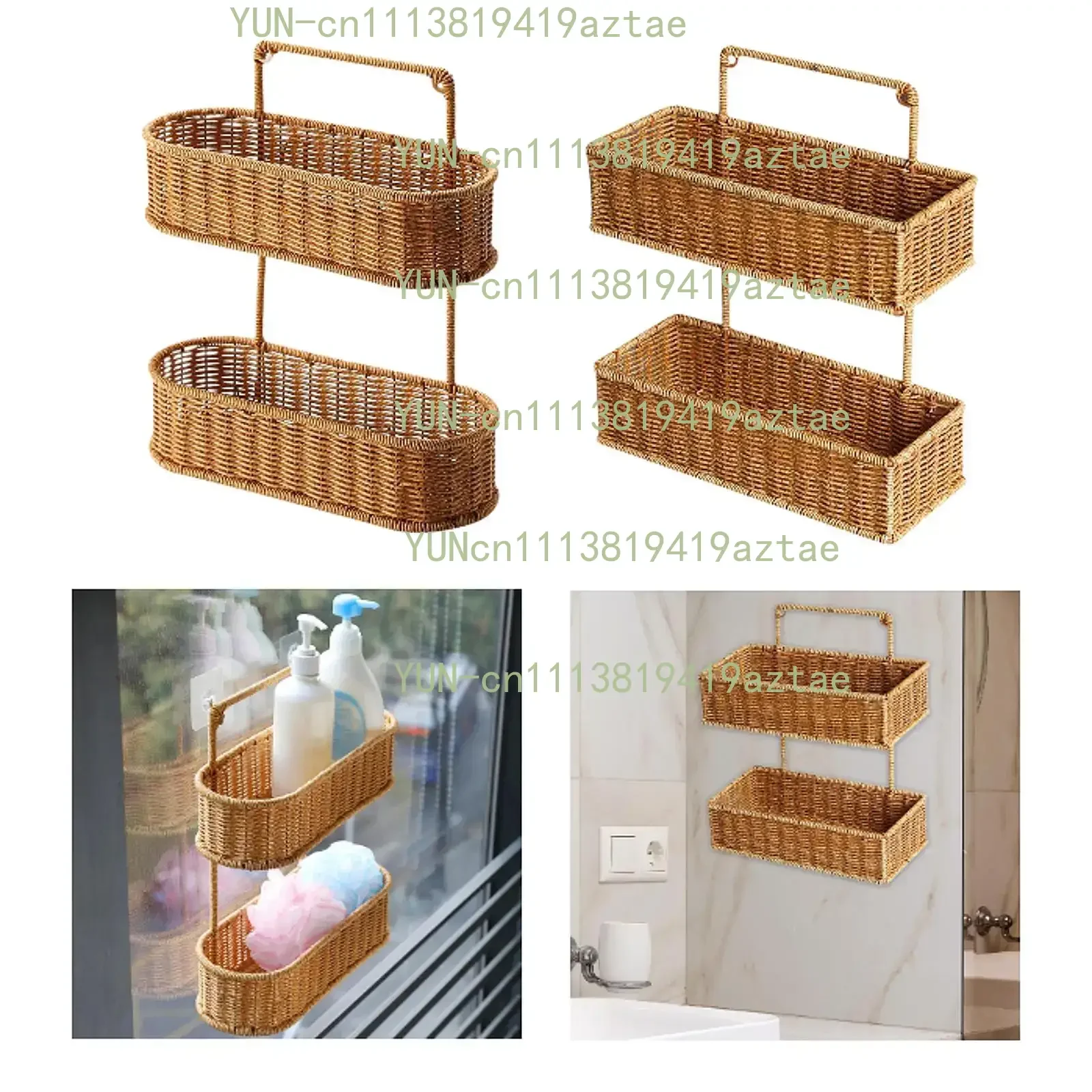2 Tier Hanging Fruit Basket, Woven Wall Hanging Basket, Fruit Bowl