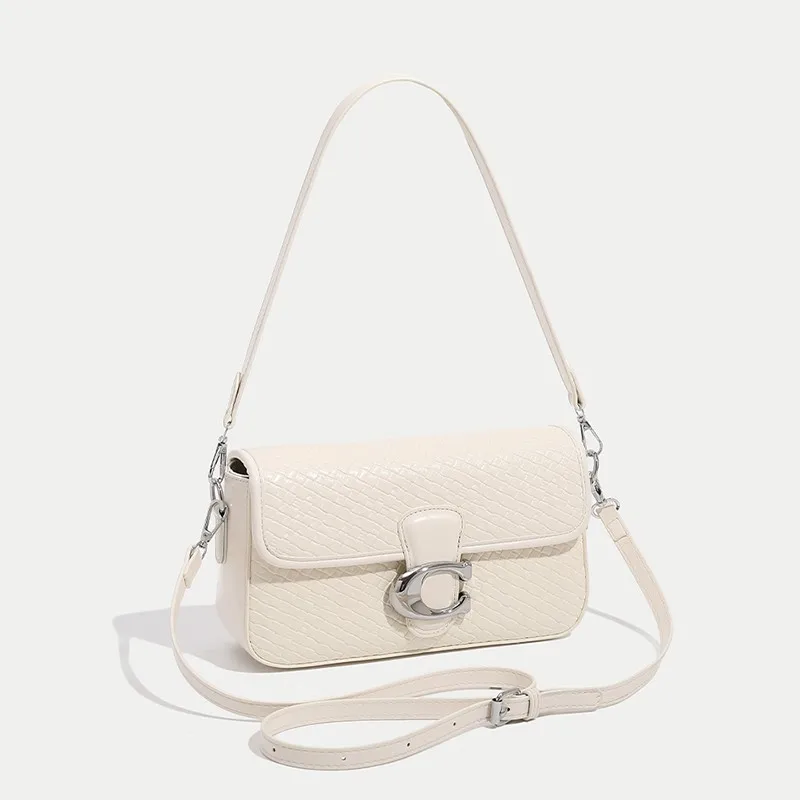 

Designer-Inspired Crossbody Bag For Women Elegant Solid Color Leather Handbag Vintage Paris Fashion Chain Detailing