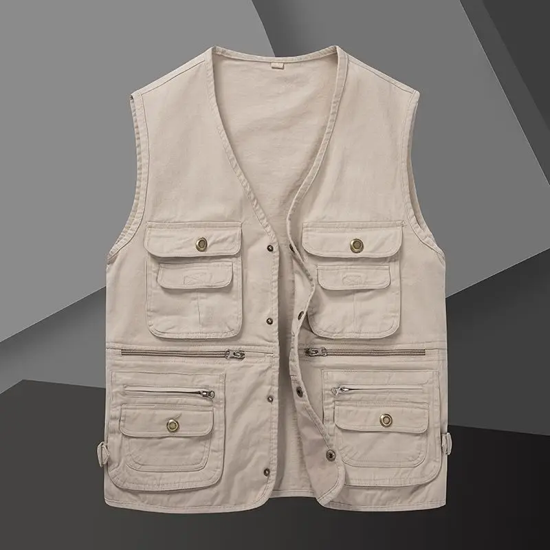 Men's Multi-pocket Work Vest Shoulder