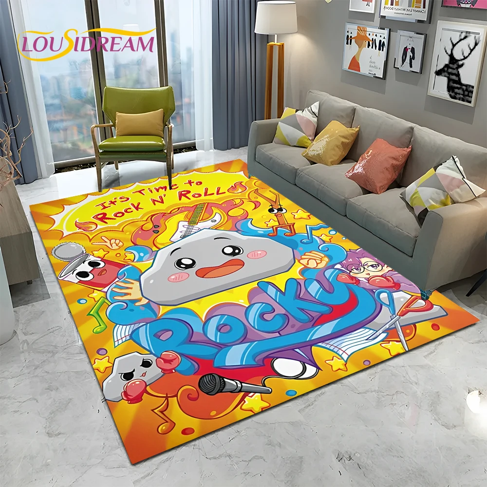 Cute Happy Lankybox Foxy Boxy Rocky Carpet Rug for Home Living Room Bedroom Sofa Doormat Decor,kids Area Rug Non-slip Floor Mat