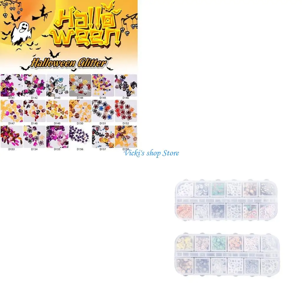 Halloween Glitter Sequins Flakes Resin UV Epoxy Mold Filler Art Decorations