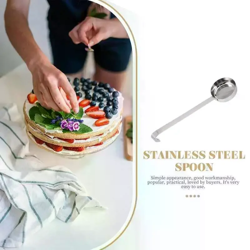 Stainless Steel Pizza Sauce Spoon Baking Scoop Soup Tomato Cups With Long Handle Kitchen Ladle For Serving Spread Cream Tool