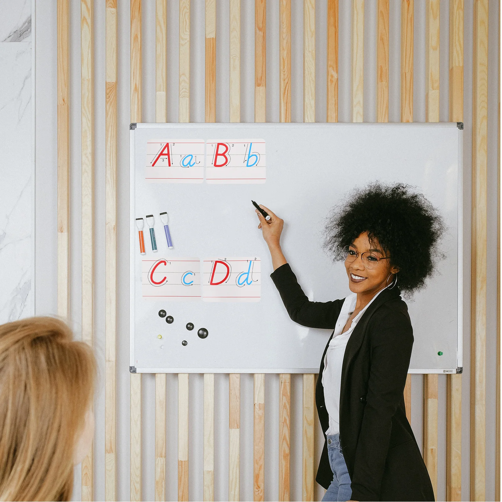 1Set pädagogische Alphabet-Magnete für Kühlschrank, buntes Großbuchstaben, Kleinbuchstaben, magnetisches Buchstaben-Vorschul-Lern-Rechtschreibset