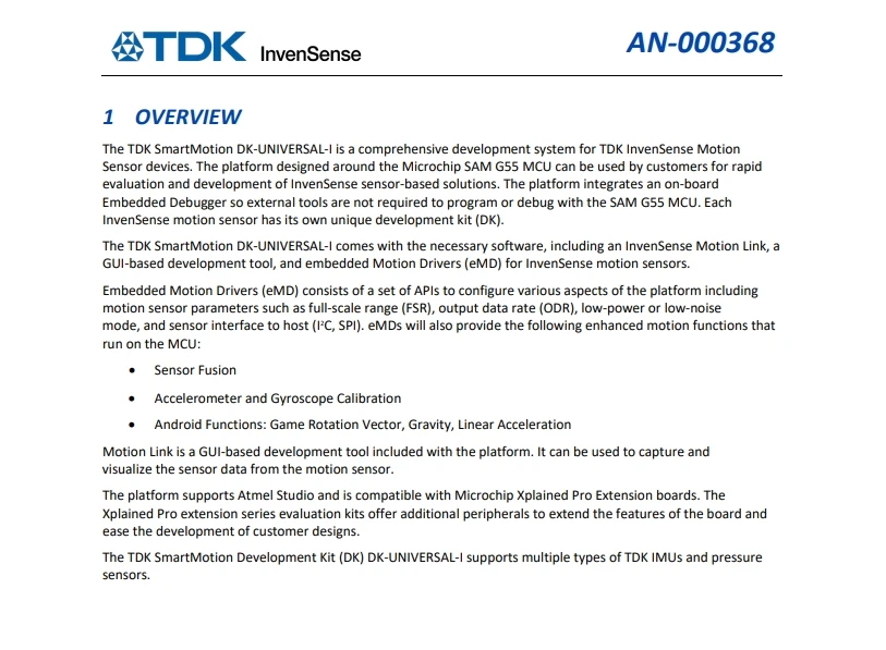 DK-UNIVERSAL-I Universal board for Motion Sensor products Multiple Function Sensor Development Tools