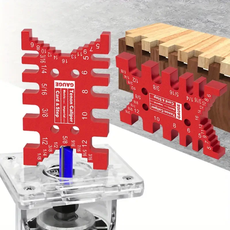 

Precision Dovetail Jig Tenon Gauge For Accurate Woodworking Cut Metric/Inch Card Gauge Table Saw Depth And Height Measuring Tool