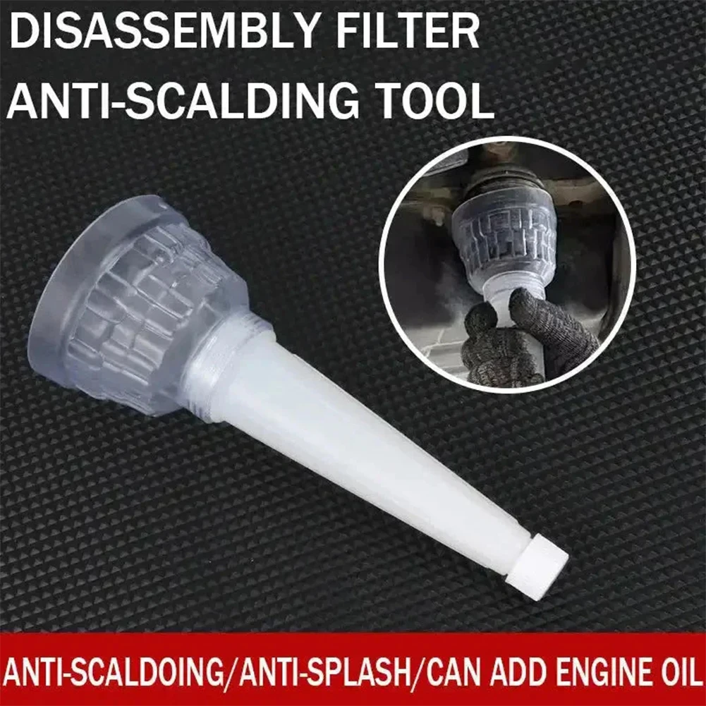 Universal Funnel Filter Reusable Anti-Scald Automotive Oil Filter Removal Tool Efficient Oil Change Aid For Auto Maintenance