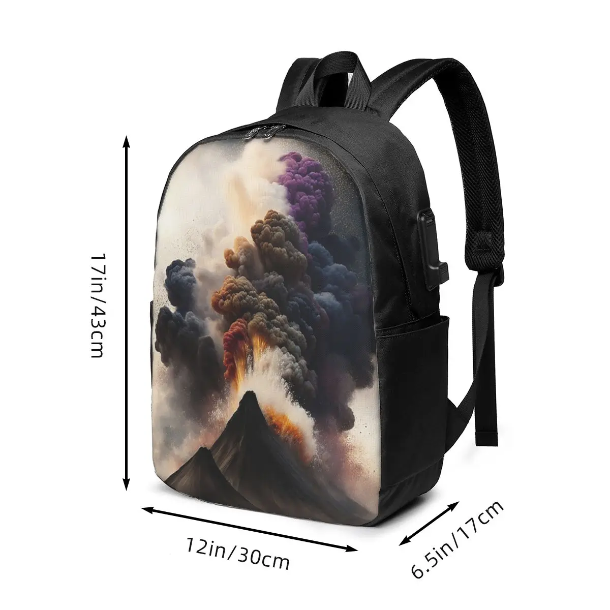 Volcanic Eruption Mushroom Cloud Backpack Travel Notebook Bag Computer College Student School Bag Laptop Shoulder Bags Men Women