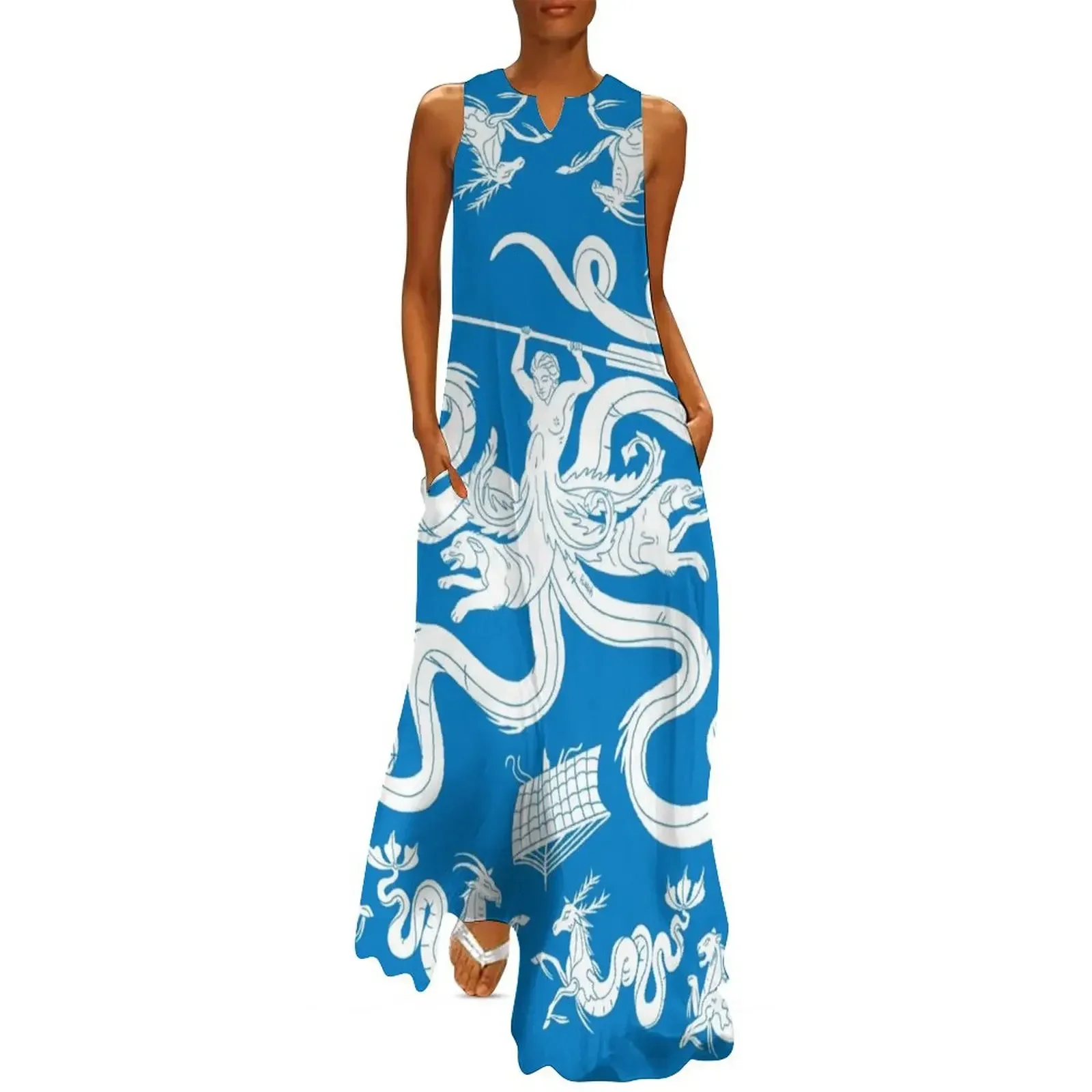 

Scylla mosaic - Blue Long Dress women's evening dresses 2025 dress dresses sexy dress