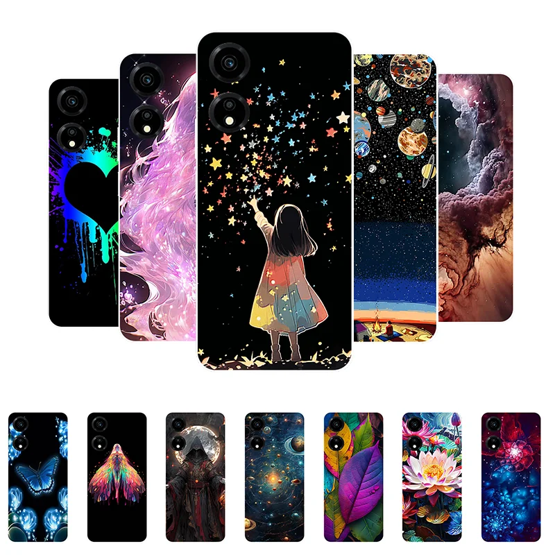 Case For Honor X5 Plus Cover Honor X5Plus Case Silicone Soft Fashion Girl Flower Back Cover for HonorX5Plus WOD-LX1 Phone Cases