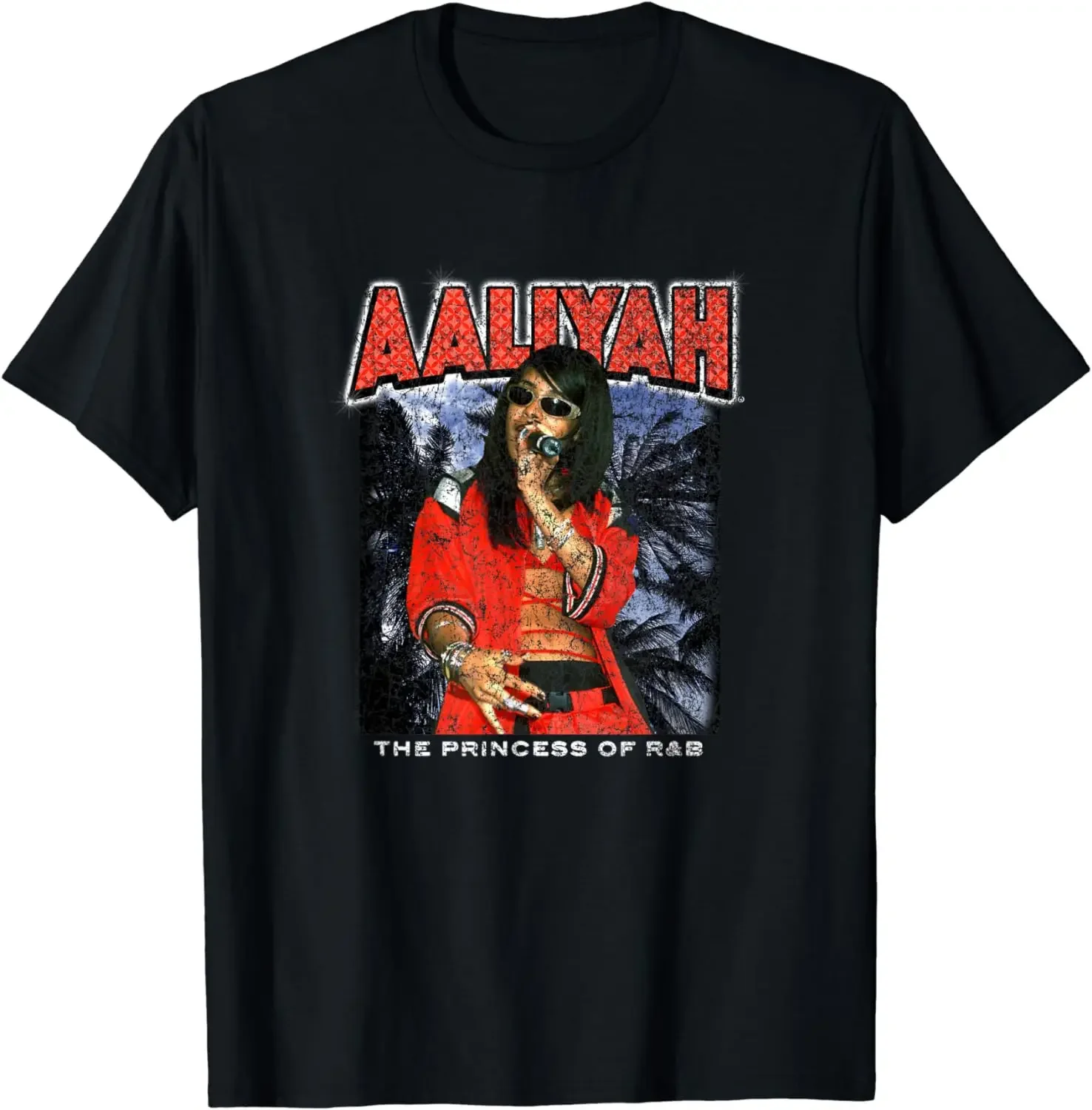 

PEACE x Red Distressed Vintage R&B Music T-Shirt