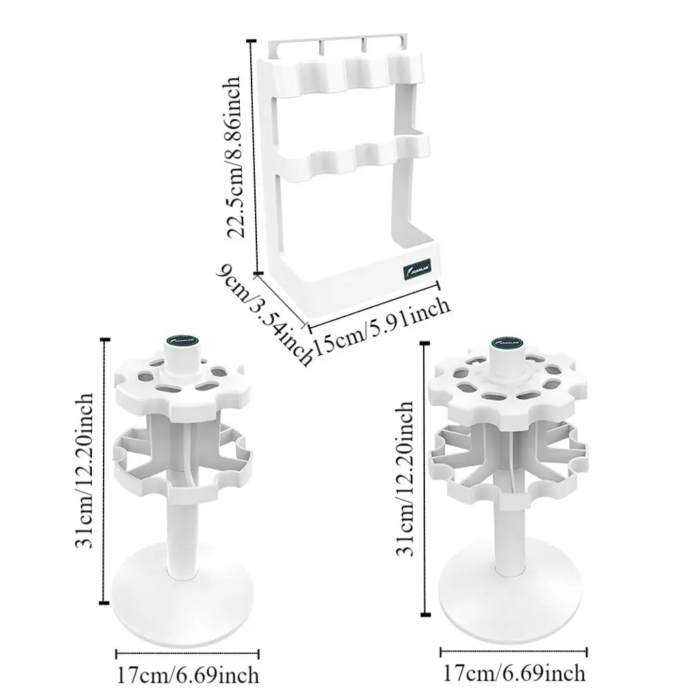 Rack de pipeta de laboratório de 3/6/9 posições, rotação de 360 graus, suporte de pipeta trapézio universal, economiza espaço, antiderrapante