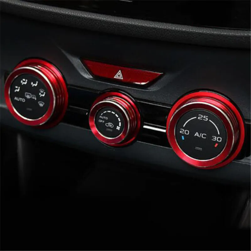 

3Pcs/Set Car styling Air Conditioning Vol adjustment Knob Ring For Subaru XV Forester SK Outback Legacy Impreza auto accessories