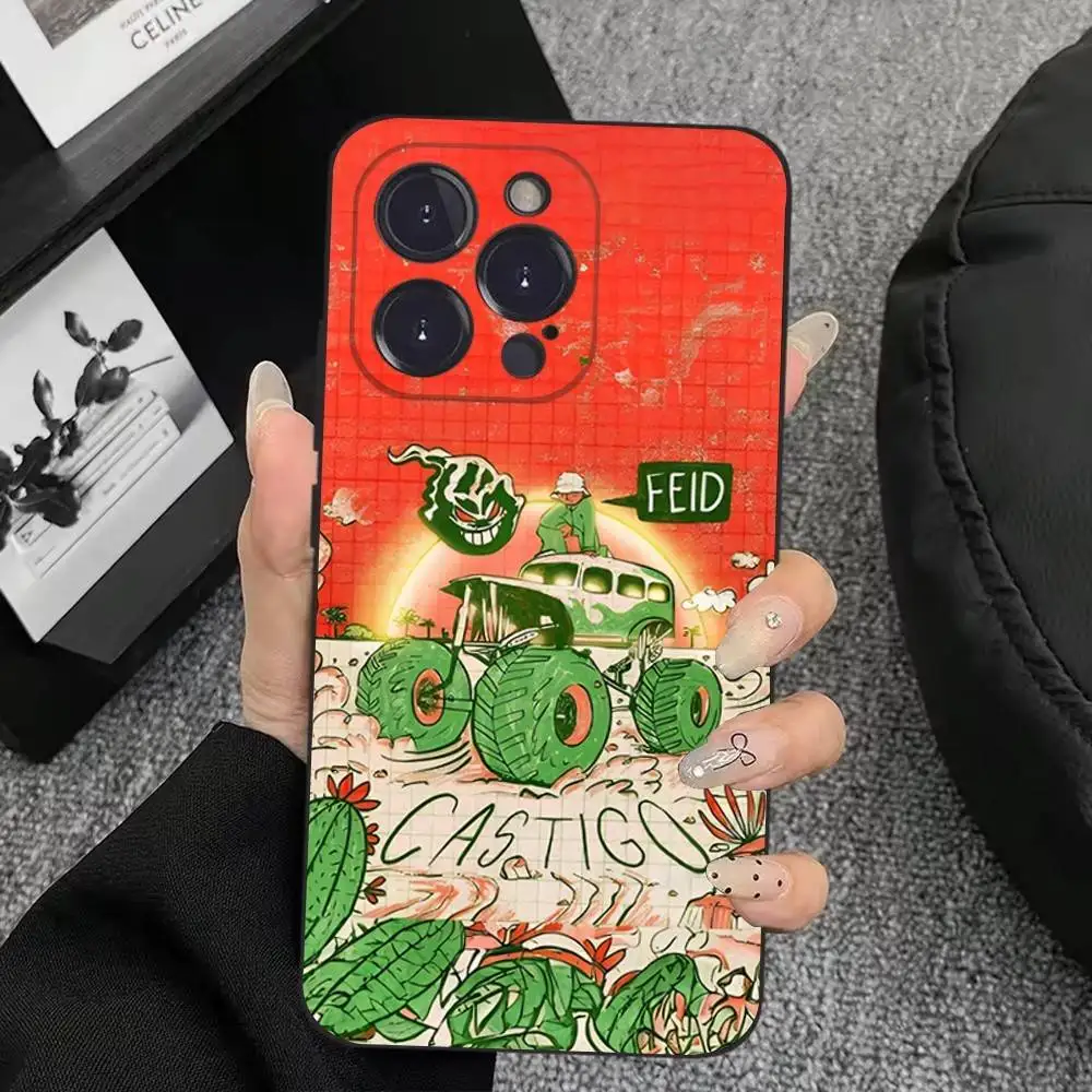 Feid Ferxxo SIXDO MOR telefoonhoesje voor iPhone 17,16,15,14,13,12,11,Plus,Pro Max,XS,X,XR,SE,Mini,8,7,zachte siliconen zwarte cover