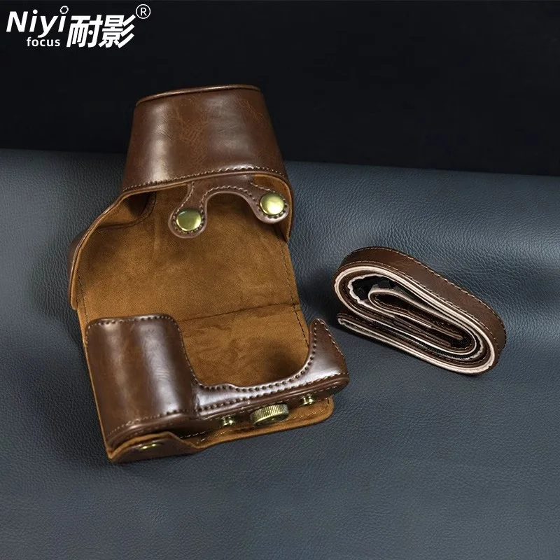 

Для Sony A6000 A6100 A6300 A6400 чехол для камеры из искусственной кожи, чехол для всего тела с плечевым ремнем, чехол для камеры