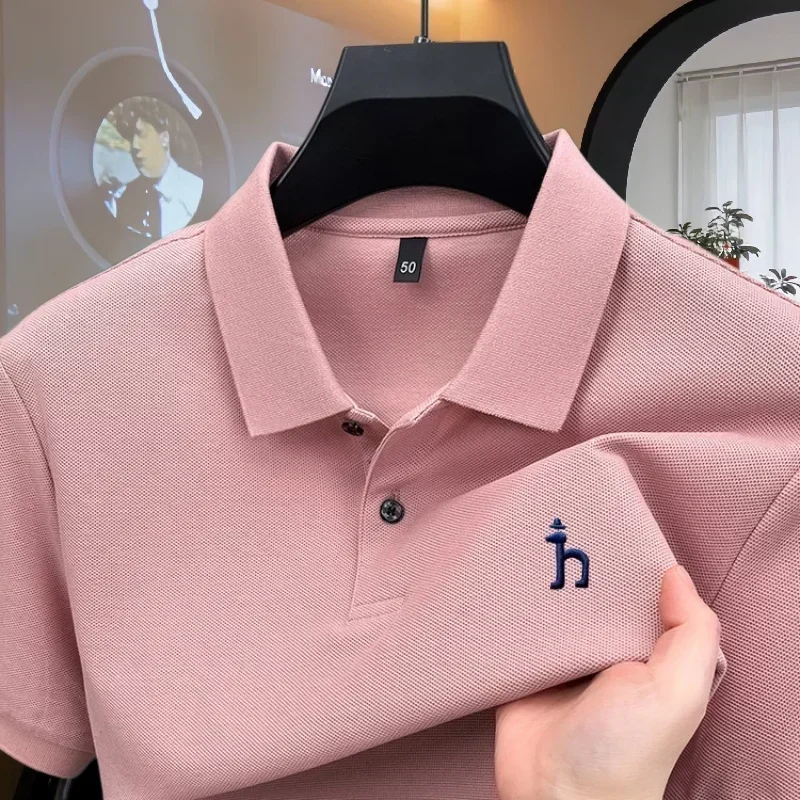 100% reine Baumwolle, hochwertiges Marken-Poloshirt für Herren, kurzärmelig, Sommermode, exquisit gesticktes Golf-Oberteil, lässiges T-Shirt. ﻿ – Detail 13