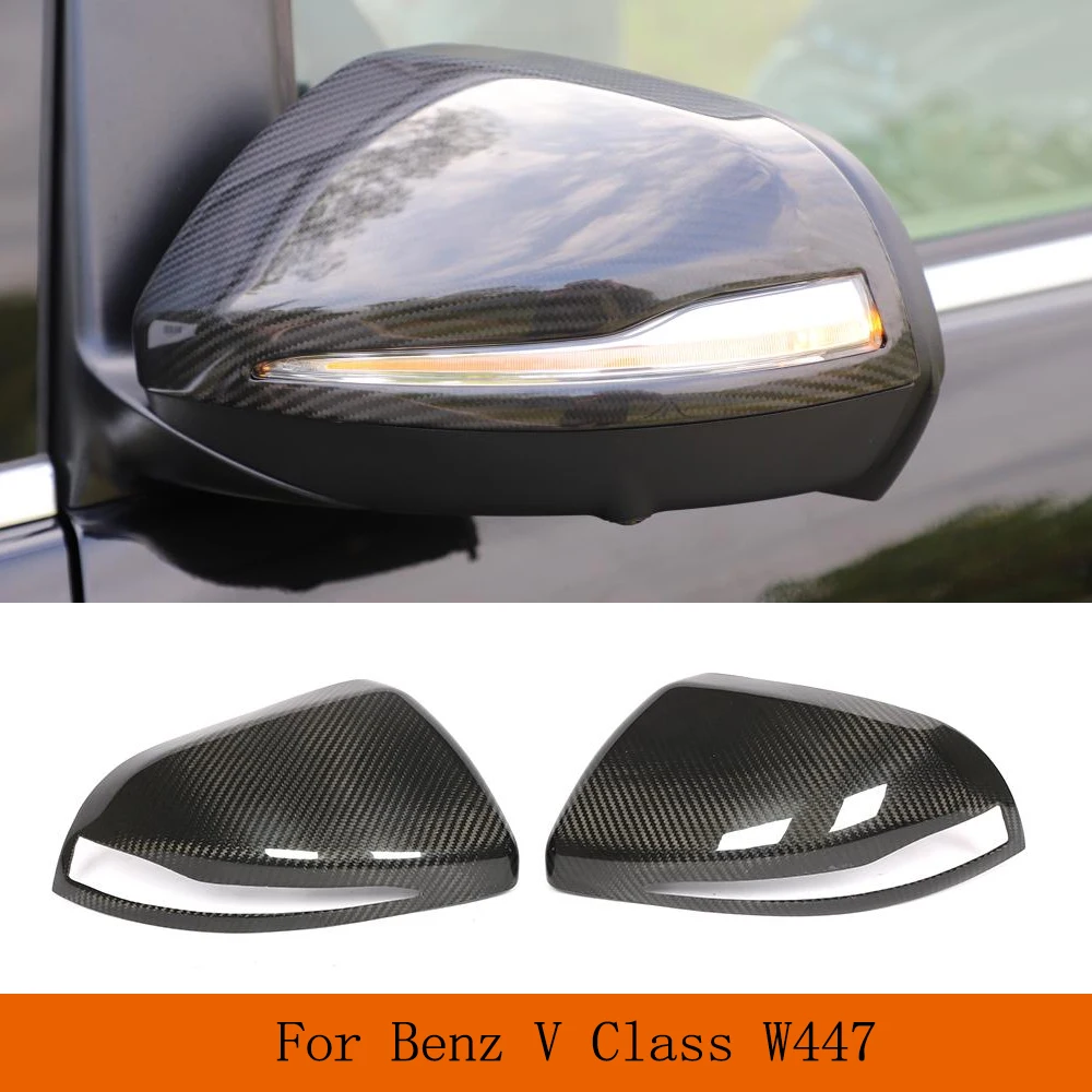 Rear View Mirror Caps for Mercedes-Benz V Class W447 V250 V220d 2016-2018 DRY Carbon Car Side Mirror Covers Caps Add On Style