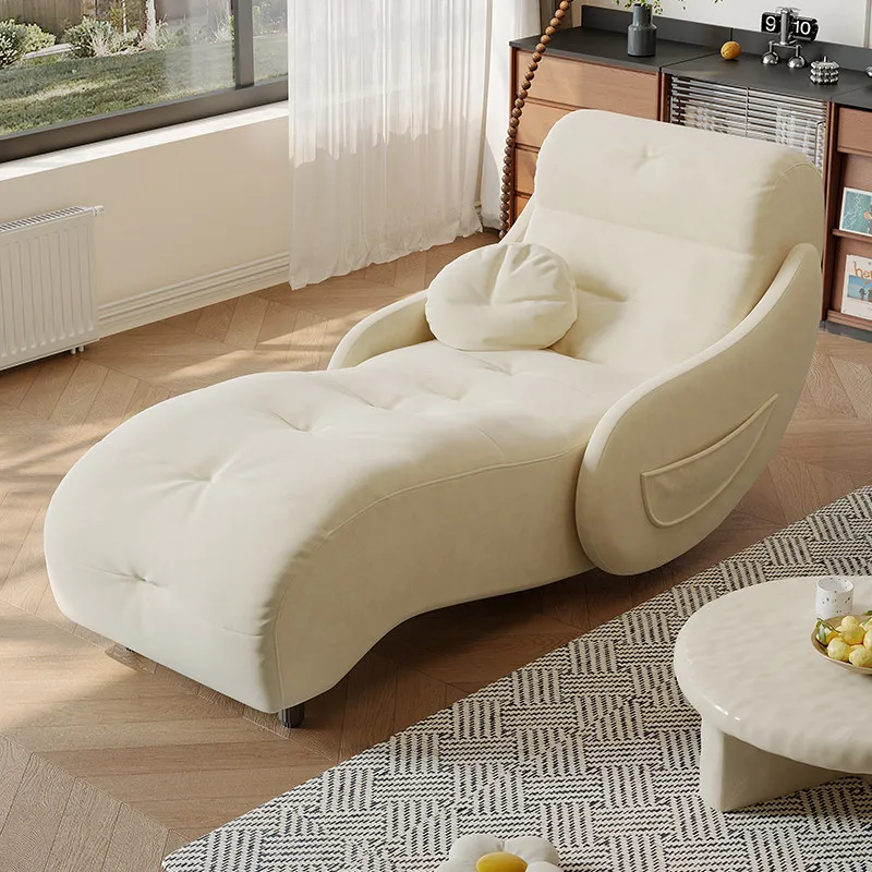 

hotel homestay apartment balcony bedroom sofa chair Modern living room Cream style velvet single person noble concubine sofa