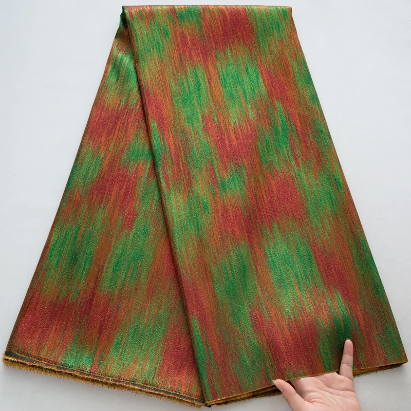 Nigerianischer französischer Spitzenstoff aus Gold-Jacquard-Brokat – hochwertige afrikanische Damastspitze für elegante Partykleider S4529