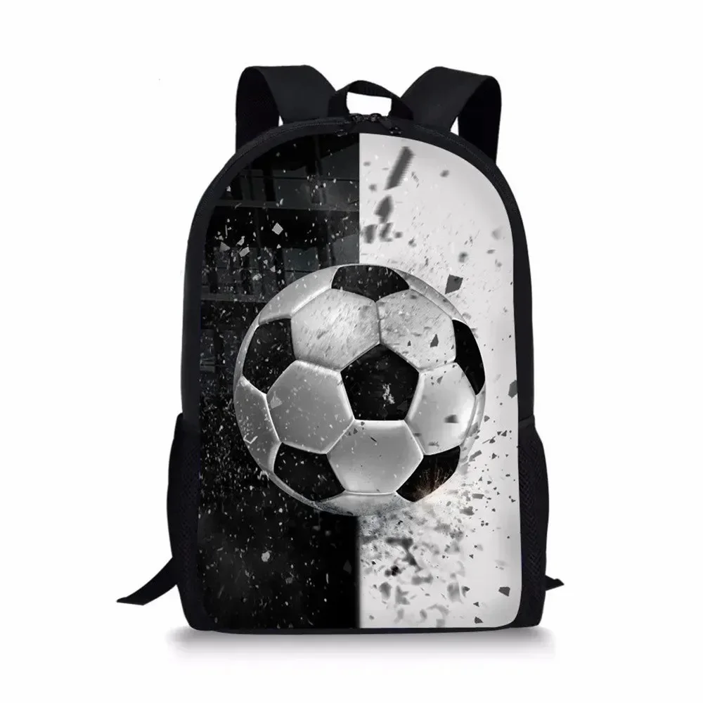 Cartoon Football 3D Printed School Bags Kids Book Bag Men 16 Inch Backpack for Teen Boys Girls Kindergarten Backpack Children