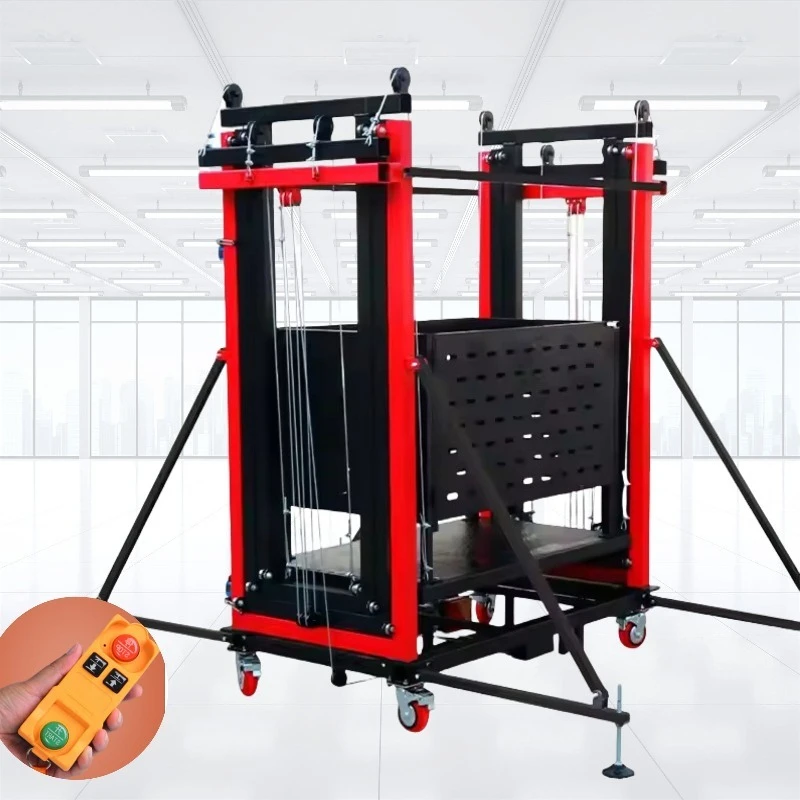 2–8 m zusammenklappbarer elektrischer Gerüstlift mit Geländer, geeignet für die Handhabung und den Transport von Hebegütern in Lagerfabrik