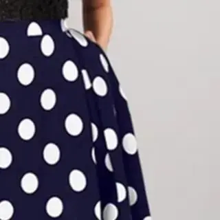 

Lady Prom Party Long Skirt Women Maxi Skirt High Waist Dot Print Retro A-line Big Hem Side Pockets Loose Full Length