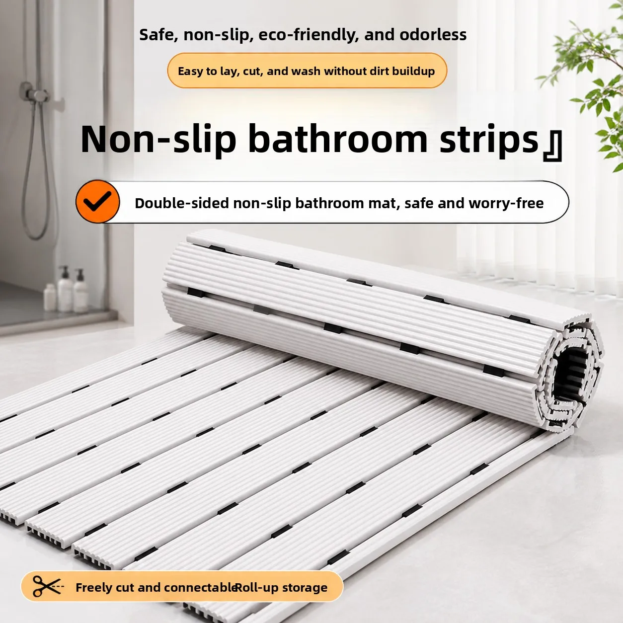 Bathroom Anti-Slip Mat Shower Room Non-Slip Board No-assembly Required Bath Room Shower Bathing Floor Mat Foot Mat Bathroom Mat