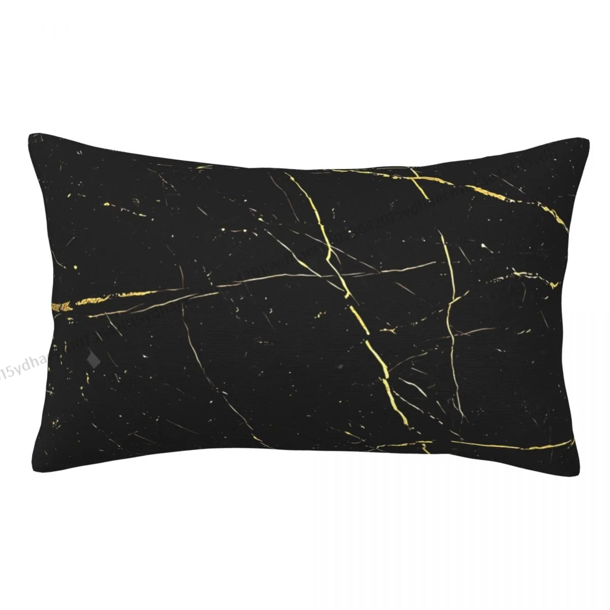 Funda de almohada con estampado de mármol negro y dorado de lujo, fundas de almohada de Coussin de mochila, decoración suave para el hogar