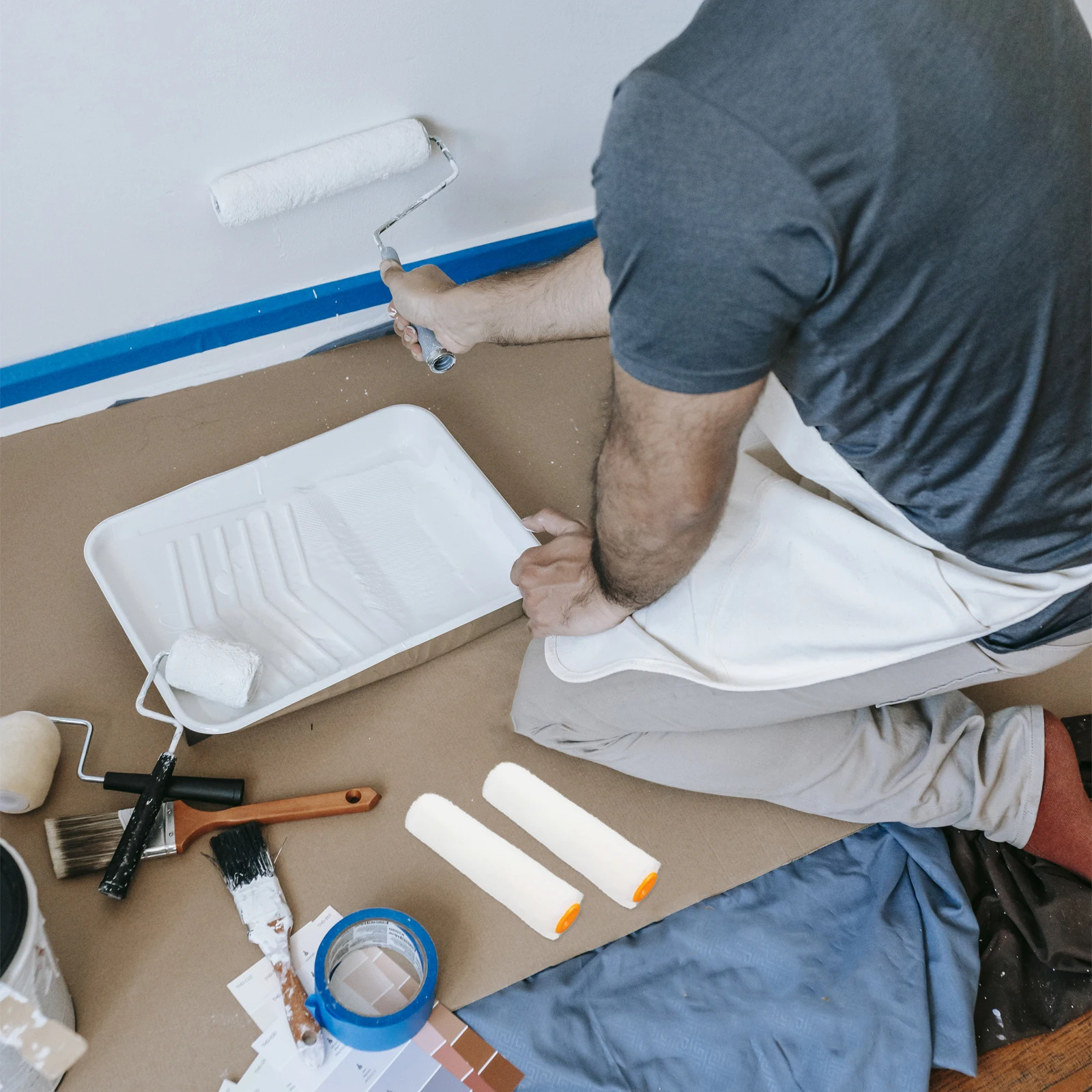 

10pcs Paint Roller Covers Durable Chemical Fiber Easy Install Washable Reusable Replacement Roller Covers For Paint Brush Naps