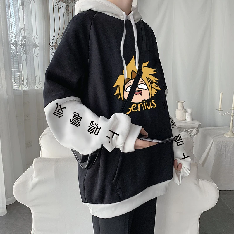 Anime My Hero Academia Kaminari Denki Kawaii Cartoon Women Hoodies Boku no Hero Academia Manag Harakuju Men Winter Sweatshirts