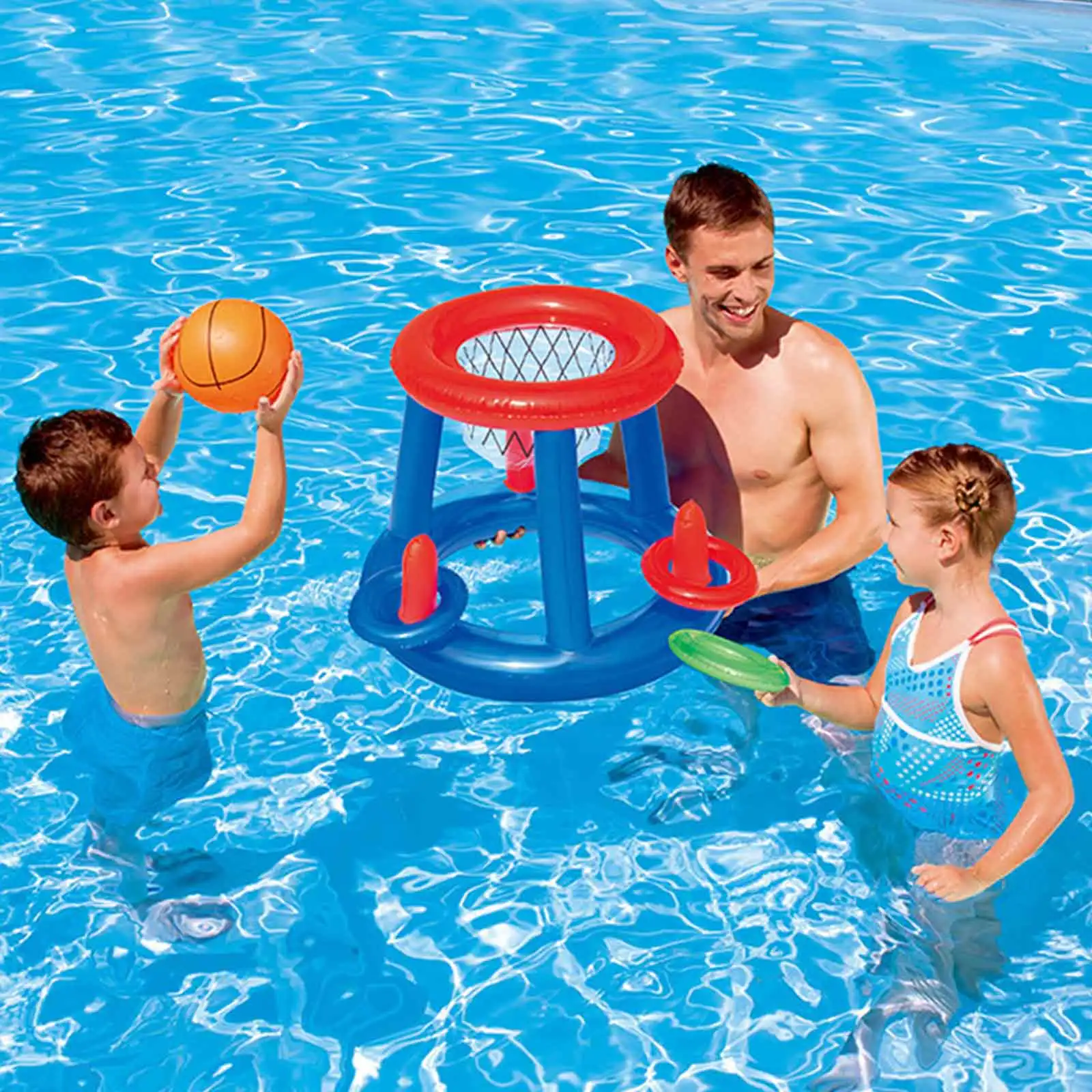 

Water Basketball Stand Inflatable Floating For Kids Toddlers Children Ring Toss Toys Hoop With Swimming Pool Party Game Toy