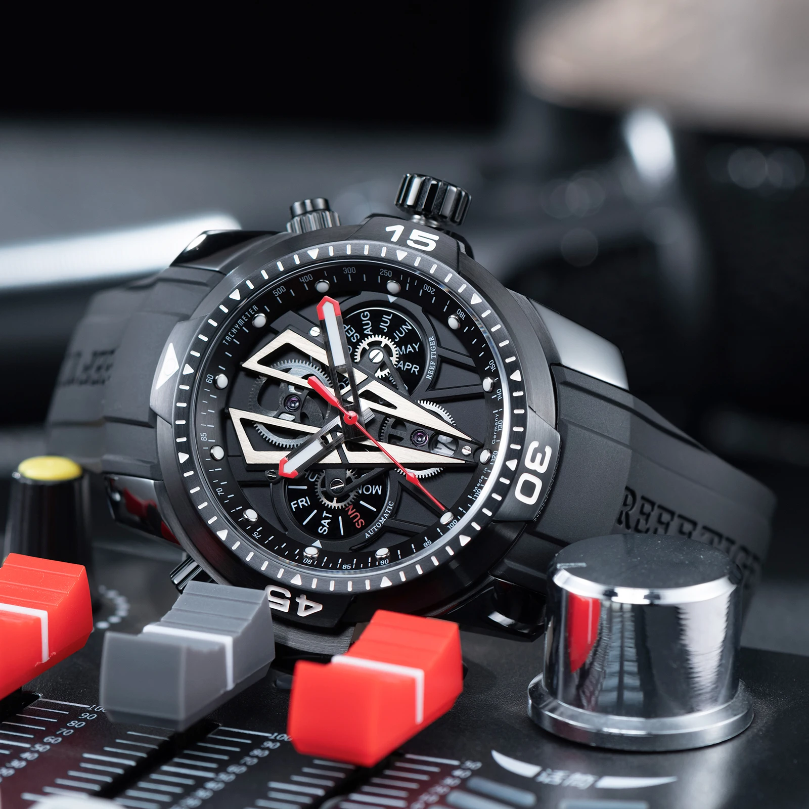 Reef Tiger/RT Design Watch Men's Automatic Watch Fashion Casual Leather Mechanical Watches Relogio Masculino Original RGA3591
