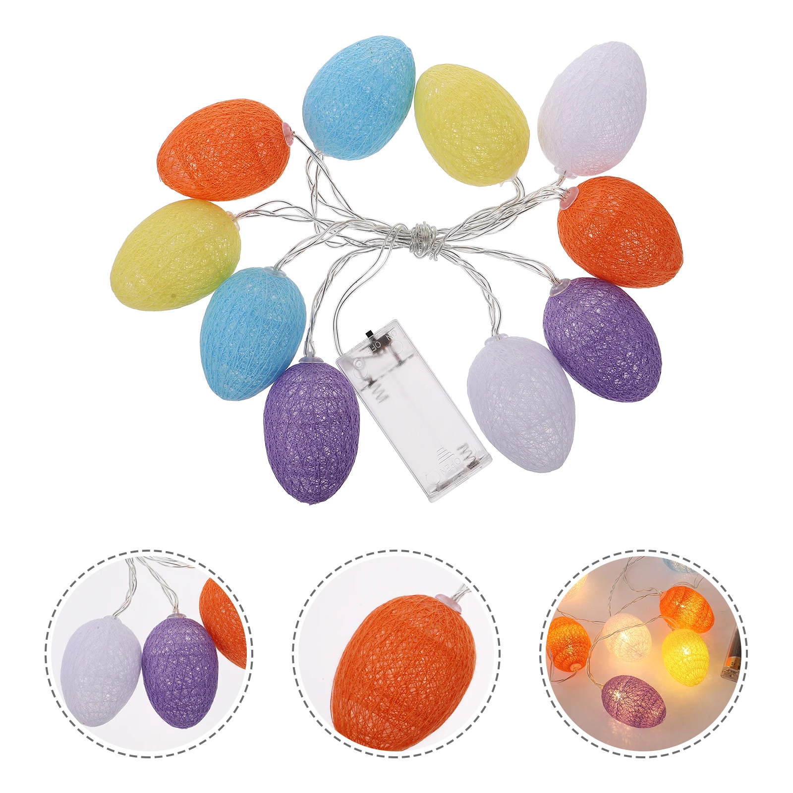 

Easter Egg Mini Surprise Decorative Cotton String Lights Unique Shape High Quality Multi Scene LED Light Wire Bent Gardens
