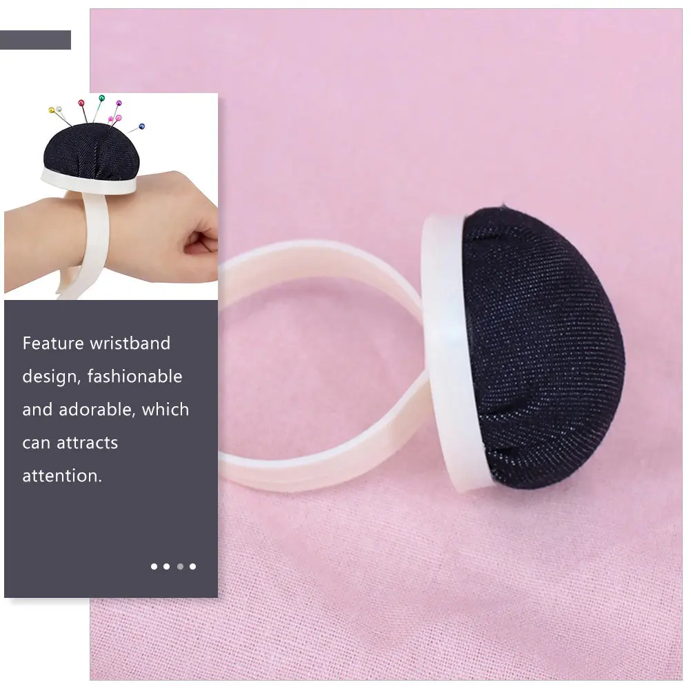 

4Pcs Wrist Pin Cushions Small Compact Durable Sewing Needle Holders Practical Household Tool Wrist Pin Cushion